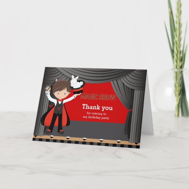 Cartão De Agradecimento Magic Show Obrigado (Frente)