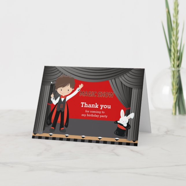 Cartão De Agradecimento Magic Show Obrigado (Frente)