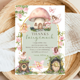 Cartão De Agradecimento Magical Mushroom Fairy Birthday