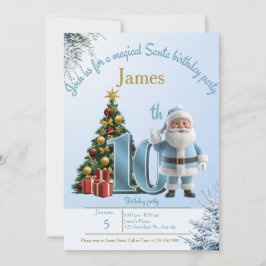 Cartão De Agradecimento Magical Santa Birthday Invitation – 10th Birthday