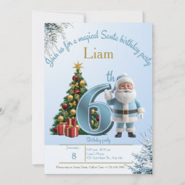 Cartão De Agradecimento Magical Santa Birthday Invitation – 6th Birthday