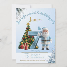 Cartão De Agradecimento Magical Santa Birthday Invitation – 7th Birthday