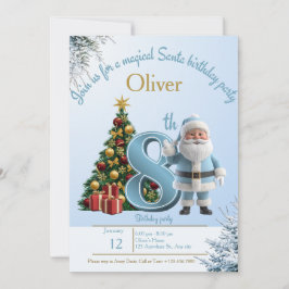 Cartão De Agradecimento Magical Santa Birthday Invitation – 8th Birthday