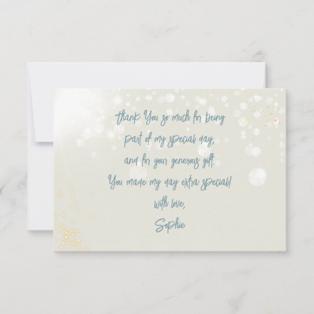 Cartão De Agradecimento Mágico aniversário infantil de unicórnio cintilant (Frente)