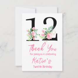 Cartão De Agradecimento Magnolia Aniversário, 12 Aniversário
