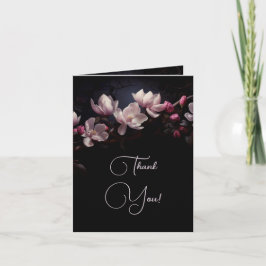 Cartão De Agradecimento Magnolia Dark Romantic |  Wedding Photo Thank You