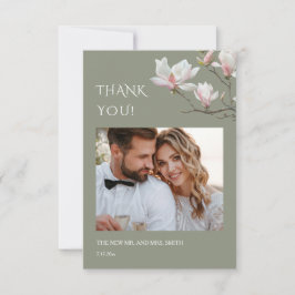 Cartão De Agradecimento Magnolia Fine Art Flowers Wedding Thank You Card
