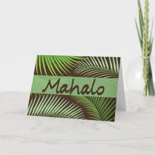 Cartão De Agradecimento Mahalo Palm Frond Card