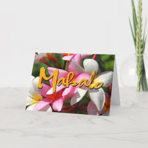 Cartão De Agradecimento Mahalo Plumerias