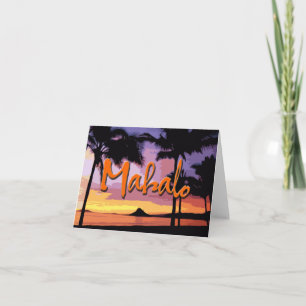 Cartão De Agradecimento Mahalo Sunset Notecard