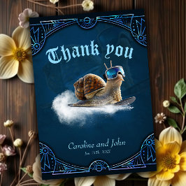 Cartão De Agradecimento Mais legal que o resto, o caracol de snowboard.