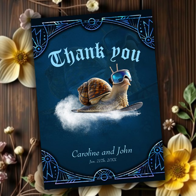 Cartão De Agradecimento Mais legal que o resto, o caracol de snowboard. (Criador carregado)