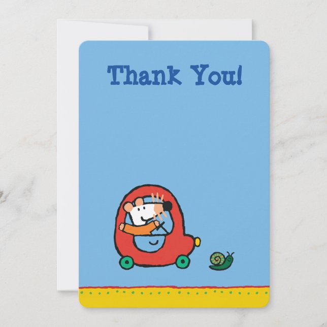 Cartão De Agradecimento Maisy dirige um carro vermelho bonito (Frente)