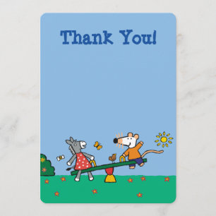 Cartão De Agradecimento Maisy e balanço Dotty no campo de jogos