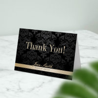 Makeup Artist Dourado Striped Dark Damask Obrigado
