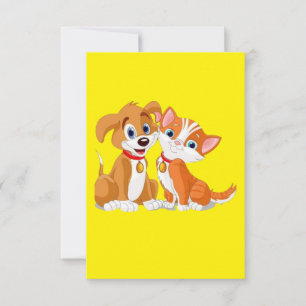 Cartão De Agradecimento MAKOM ART - Cão bonito com Obrigado de ilustração 