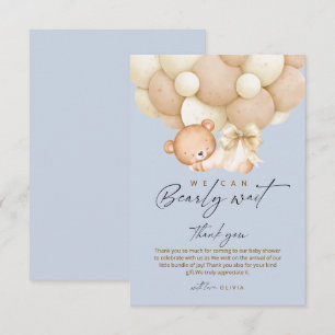 Cartão De Agradecimento Mal podemos esperar Blue Boy Baby Shower   