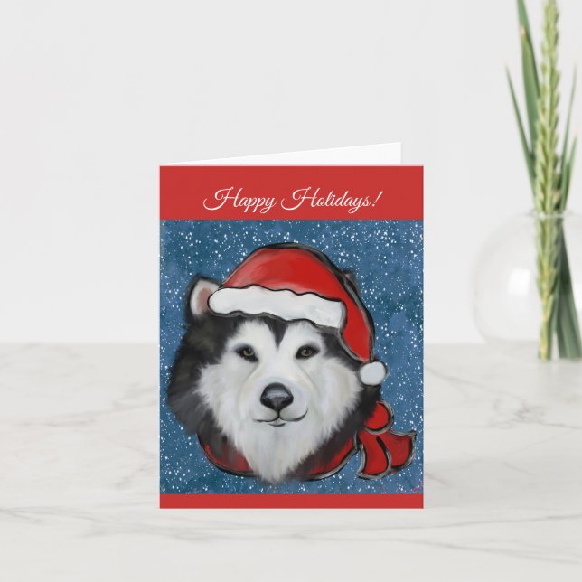 Cartão De Agradecimento Malamute do Alasca   (Frente)