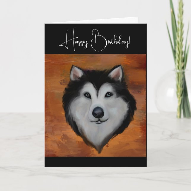 Cartão De Agradecimento Malamute do Alasca (Frente)