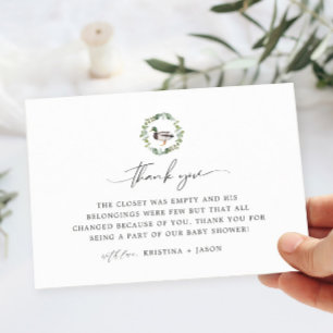 Cartão De Agradecimento Mallard Duck Little Duckling Baby Shower