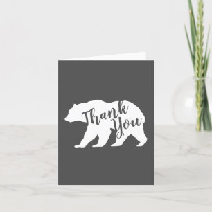 Cartão De Agradecimento Mama Bear Baby Shower Woodland Lodge Girl Pink