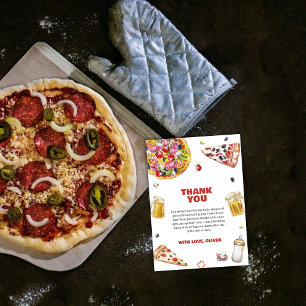Cartão De Agradecimento Mama Mia Italiana Pizza Beer Pacifier Chá de frald