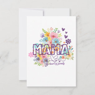 Cartão De Agradecimento Mama o coração do Design Moderno da Família 