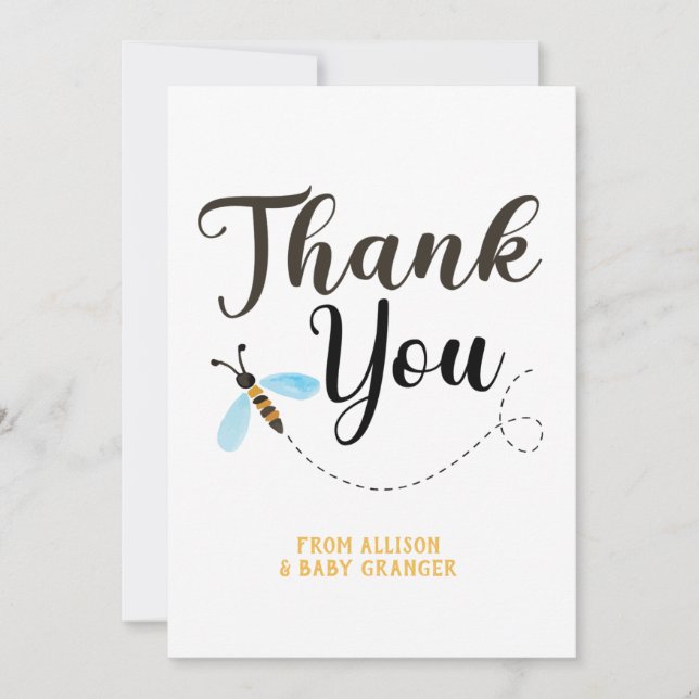 Cartão De Agradecimento Mamãe para BEE Obrigado (Frente)