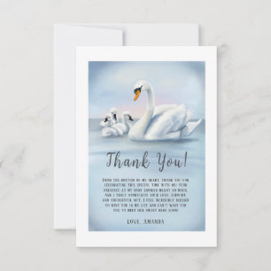 Cartão De Agradecimento Mamãe Swan Com Chá de fraldas De Bebês