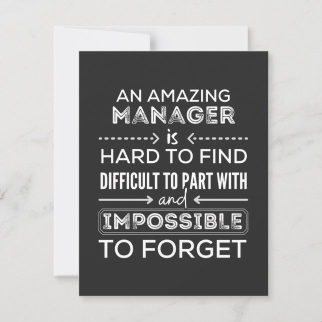 Cartão De Agradecimento Manager, Gift For Manager, A Truly Great Manager (Frente)