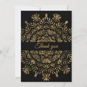 Cartão De Agradecimento mandala clássico tradicional luxo dourado arte dec