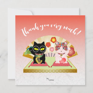 Cartão De Agradecimento Maneki Neko Lucky Poiluna Flat