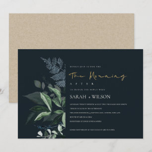 Cartão De Agradecimento Manhã Da Fauna De Folha Verde marinho Preta Após