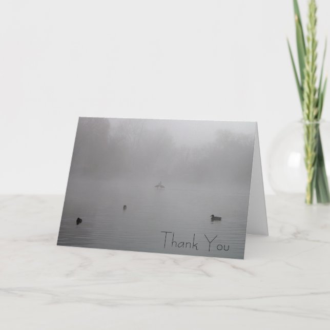 Cartão De Agradecimento Manhã Nebulosa Obrigado (Frente)