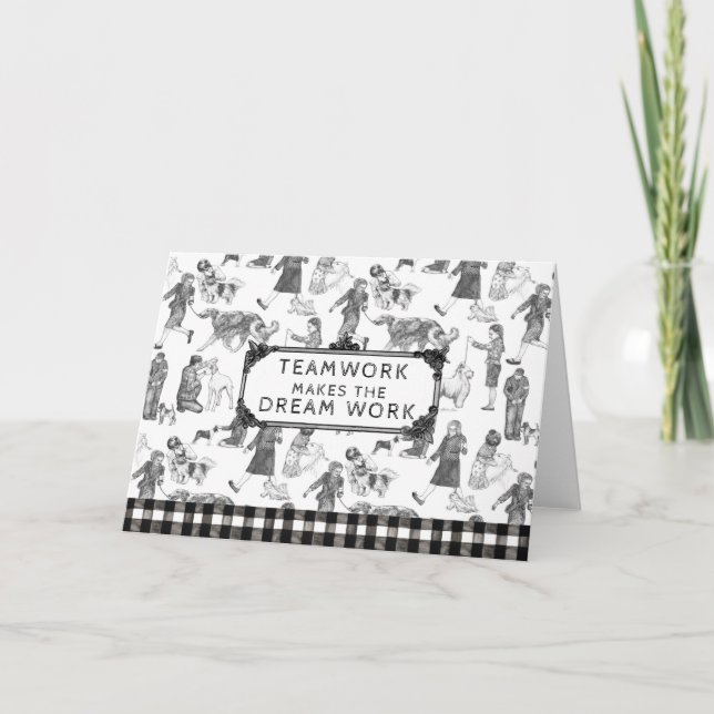 Cartão De Agradecimento Manipuladores de Cachorros Mostrar Toalha Preta (Frente)