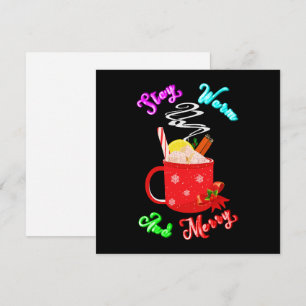 Cartão De Agradecimento Mantenha-Se Quente E Feliz, Cinnamon Flocos De Nev