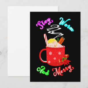 Cartão De Agradecimento Mantenha-Se Quente E Feliz, Cinnamon Flocos De Nev