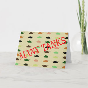 Cartão De Agradecimento Many Tanks Thank You Card