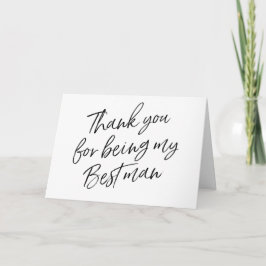 Cartão De Agradecimento Mão com Letra "Obrigado por ser meu melhor homem"