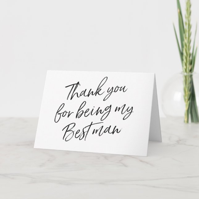 Cartão De Agradecimento Mão com Letra "Obrigado por ser meu melhor homem" (Frente)