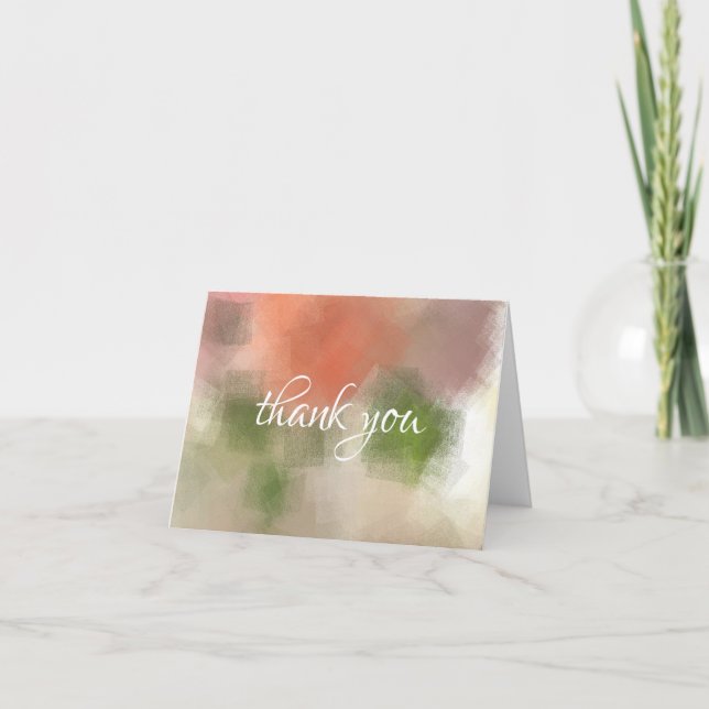 Cartão De Agradecimento Mão de Obrigado Script Rosas Abstratas Flores Chic (Frente)