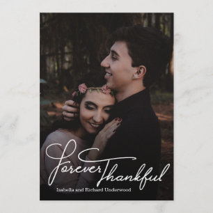 Cartão De Agradecimento Mão elegante obrigado escrito do casamento da