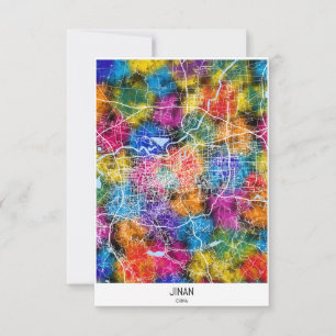 Cartão De Agradecimento Mapa da cidade de Jinan China