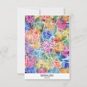 Cartão De Agradecimento Mapa da Cidade de Karnataka em Bengaluru