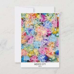 Cartão De Agradecimento Mapa da Cidade do México México