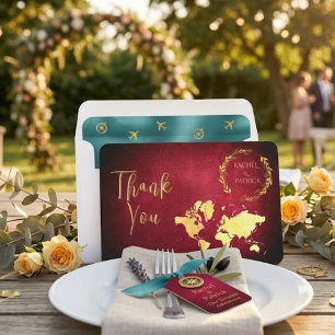 Cartão De Agradecimento Mapa Personalizado da Jornada do Amor Casamento