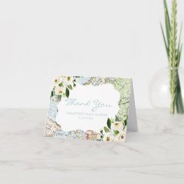 Cartão De Agradecimento Mapear Chá de fraldas de Tema Viagem