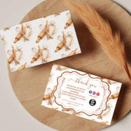 Cartão De Agradecimento Marca de Padaria Vintage Buttercream