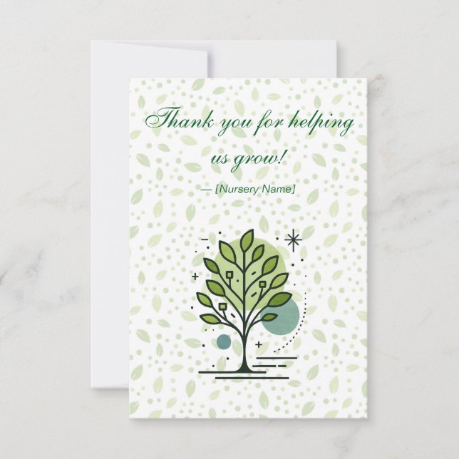 Cartão De Agradecimento Marca Personalizada da Greenleaf Nursery  (Frente)