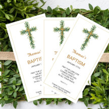 Marcador de Livro de Batismo com Verde Eucalipto